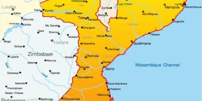 Zemljevid Mozambik zemljevid z razdalje