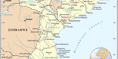 Letališčih, v Mozambiku, na zemljevidu