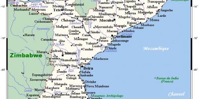 Zemljevid Mozambik mest