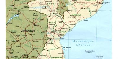 Zemljevid Mozambik podroben zemljevid